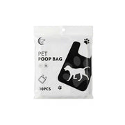 3-layer extra strong pet poop bags – black dog silhouette & paw print design, leak-proof 10-pack by PetsFave