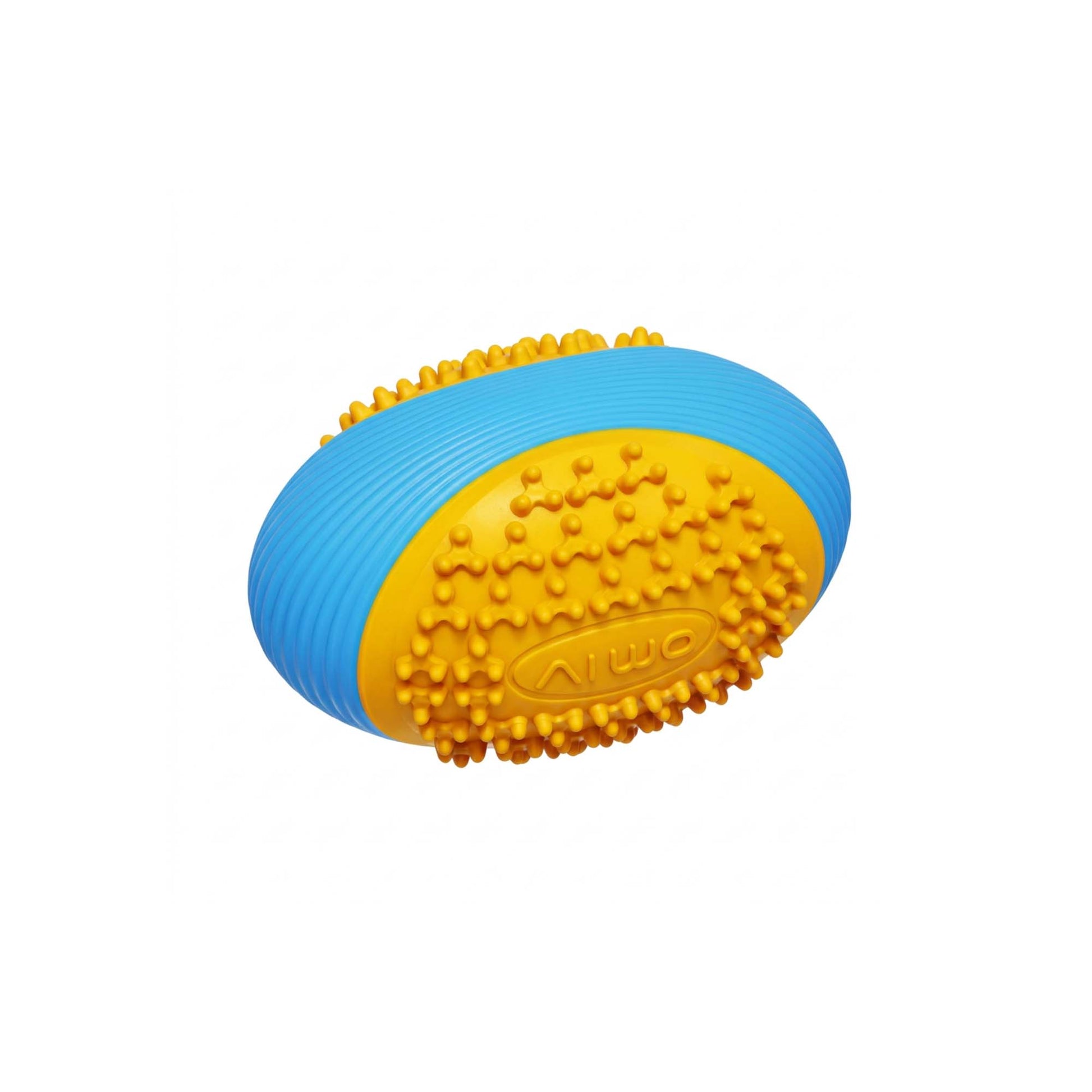 Foodball dog toy in mid-air fetch – football shape makes it easy to throw long distances and rolls unpredictably for fun interactive play