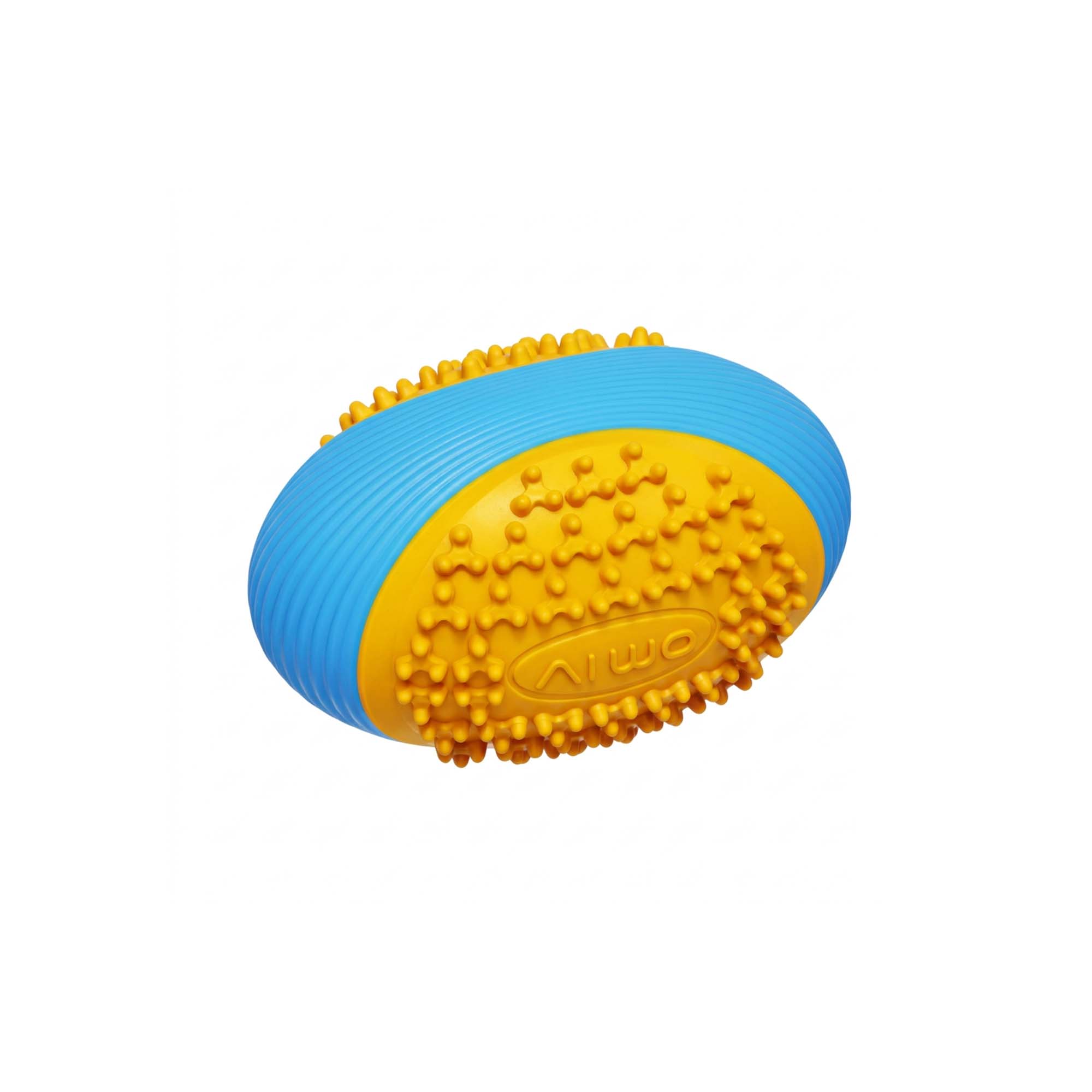 Foodball dog toy in mid-air fetch – football shape makes it easy to throw long distances and rolls unpredictably for fun interactive play