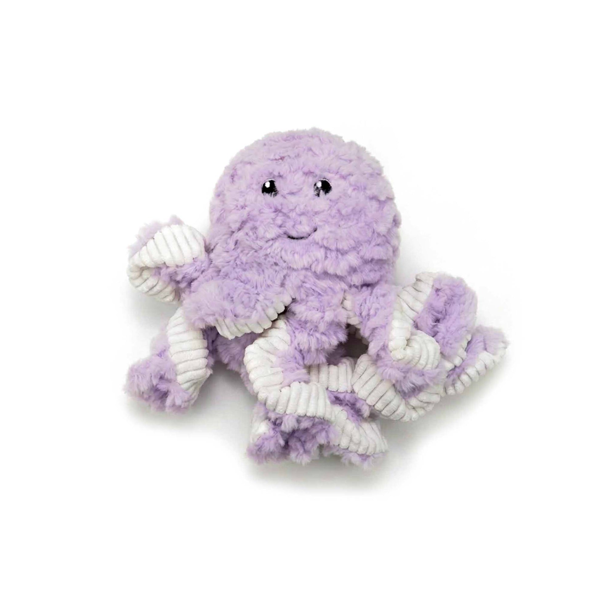 Squeaky octopus plush dog toy in lavender faux rabbit fur – soft, comforting snuggle toy with built-in squeaker for emotional security and gentle dental cleaning by PetsFave